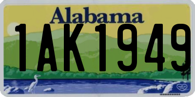 AL license plate 1AK1949