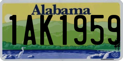 AL license plate 1AK1959