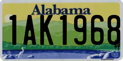AL license plate 1AK1968