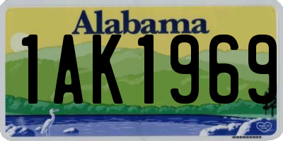 AL license plate 1AK1969