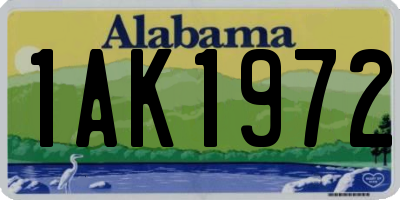 AL license plate 1AK1972