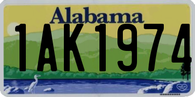 AL license plate 1AK1974