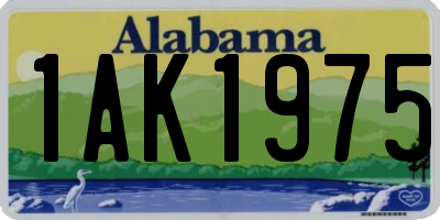 AL license plate 1AK1975