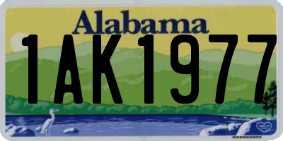 AL license plate 1AK1977