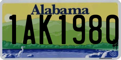 AL license plate 1AK1980