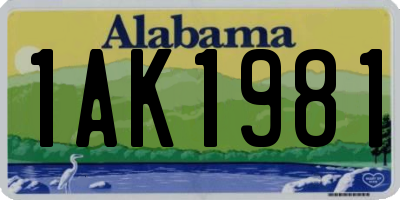 AL license plate 1AK1981