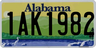 AL license plate 1AK1982