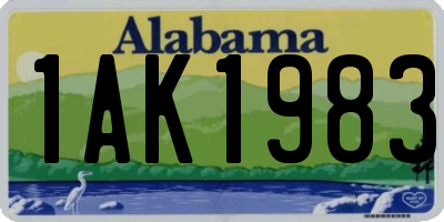 AL license plate 1AK1983