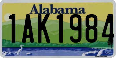 AL license plate 1AK1984