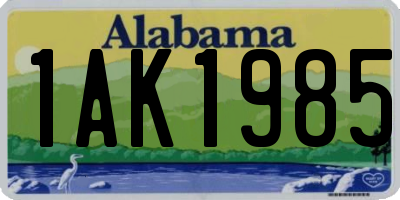 AL license plate 1AK1985