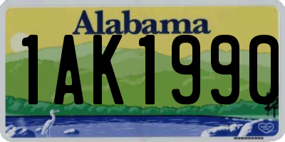AL license plate 1AK1990