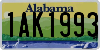 AL license plate 1AK1993