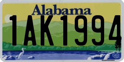 AL license plate 1AK1994