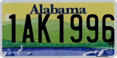 AL license plate 1AK1996