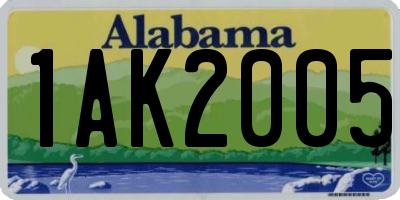 AL license plate 1AK2005