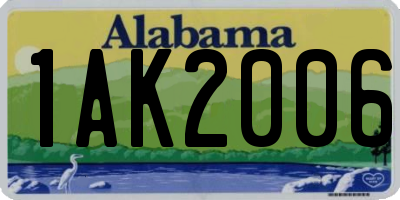 AL license plate 1AK2006