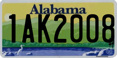 AL license plate 1AK2008