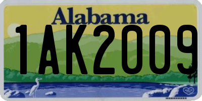 AL license plate 1AK2009