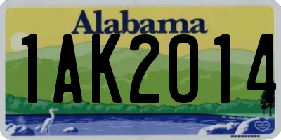 AL license plate 1AK2014