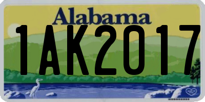 AL license plate 1AK2017