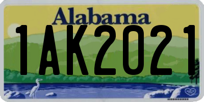 AL license plate 1AK2021