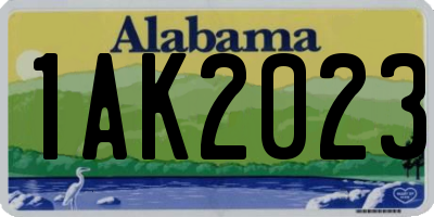 AL license plate 1AK2023