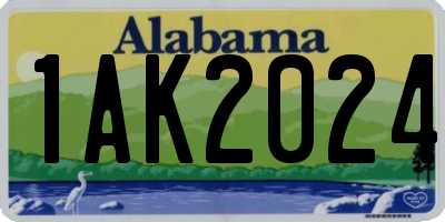 AL license plate 1AK2024