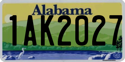 AL license plate 1AK2027
