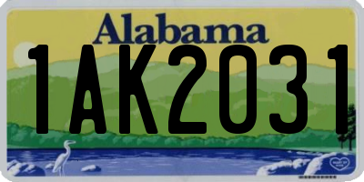 AL license plate 1AK2031