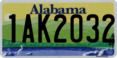 AL license plate 1AK2032
