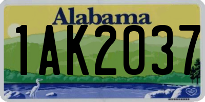 AL license plate 1AK2037