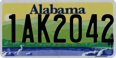 AL license plate 1AK2042