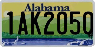AL license plate 1AK2050