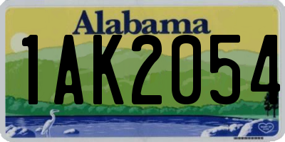 AL license plate 1AK2054