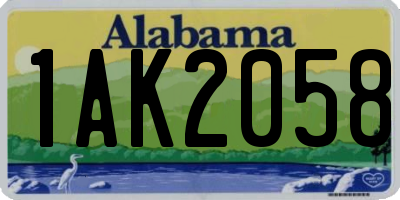 AL license plate 1AK2058