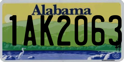 AL license plate 1AK2063