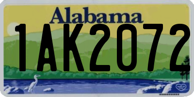 AL license plate 1AK2072