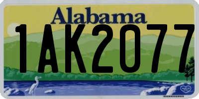 AL license plate 1AK2077