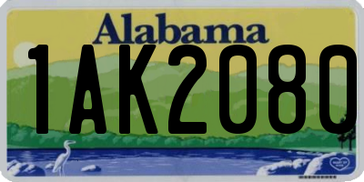 AL license plate 1AK2080