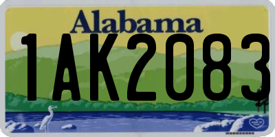 AL license plate 1AK2083