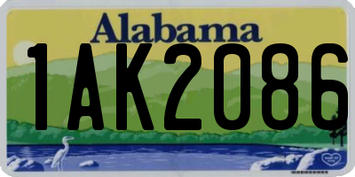 AL license plate 1AK2086