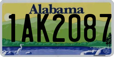 AL license plate 1AK2087