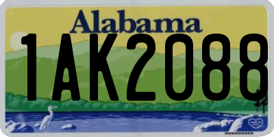 AL license plate 1AK2088
