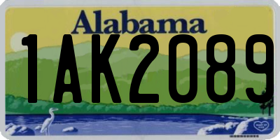 AL license plate 1AK2089
