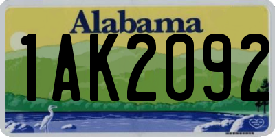 AL license plate 1AK2092
