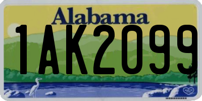 AL license plate 1AK2099