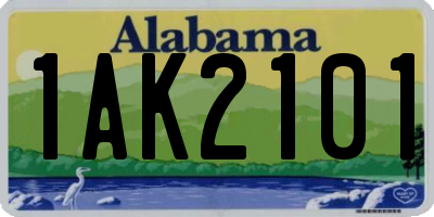 AL license plate 1AK2101