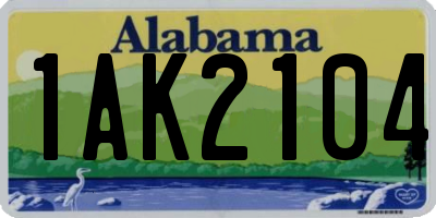 AL license plate 1AK2104