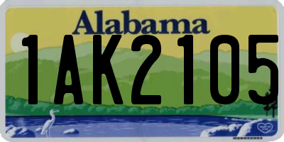 AL license plate 1AK2105