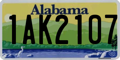 AL license plate 1AK2107